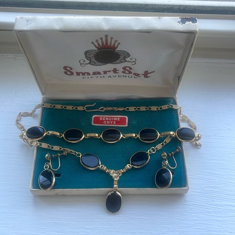 Vintage onyx 3 piece set